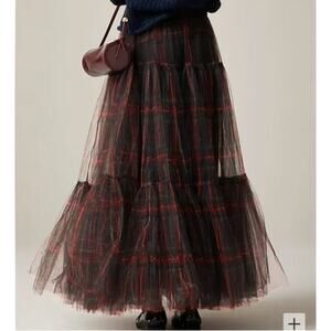 J. Crew Collection Tartan Tiered Ball Skirt CF927 Size XS